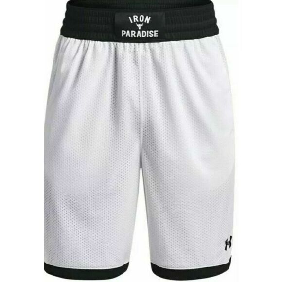 Under Armour 1361618 Men's Sz S White Project Rock Iron Paradise Mesh Shorts $60 - Picture 1 of 2